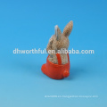 Terracotta regalo de Pascua, encantadoras estatuillas de conejo de cerámica de pascua de alta calidad